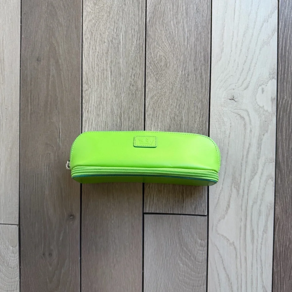 BAEKGAARD Green Leather Pencil Case/Makeup Bag.